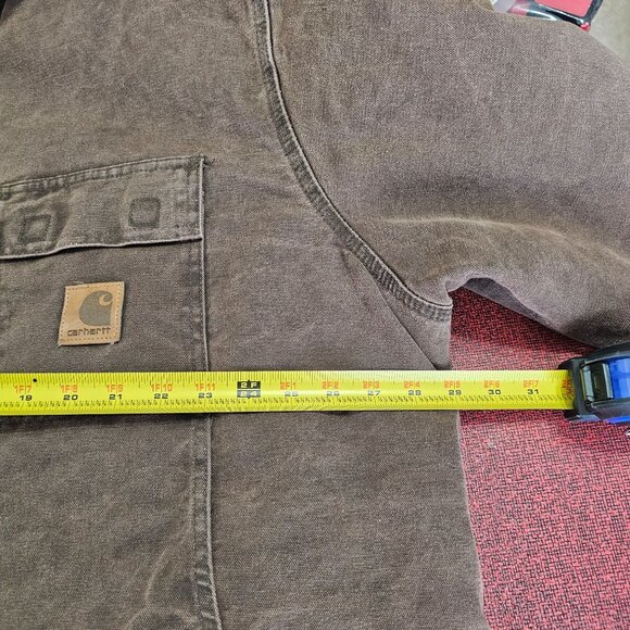 VTG Carhartt C26 Duck Arctic Coat XXL Tall Dark Brown Canvas Corduroy Union USA - Picture 6 of 12